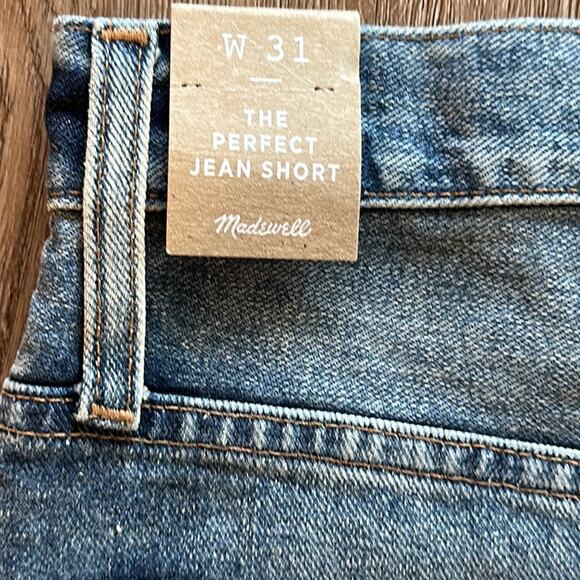 NWT Madewell The Perfect Jean Shorts Medium Wash Size 31 - Picture 6 of 6
